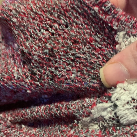 Anthropologie Distressed Long Sleeved Top; Pink, White Lace - Picture 5 of 5